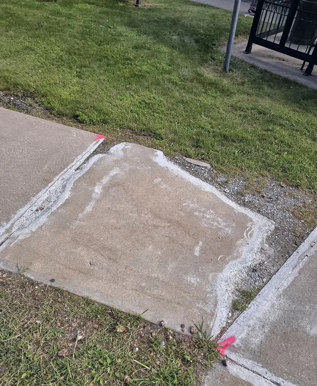 Replaced concrete panel after