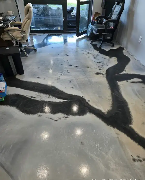 Gray metallic with black marble veining
